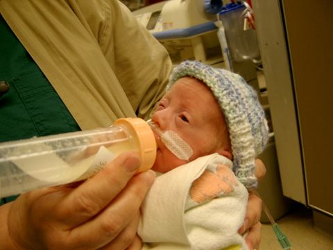 Landon Feeding on Preemie Nipple