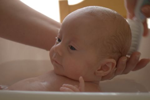 Landon in the bath