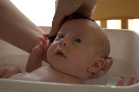 Landon in the bath