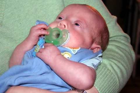 Landon and a binky