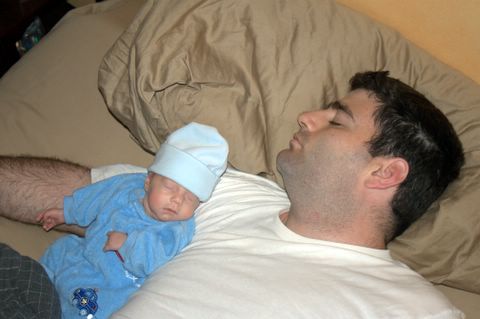 Landon Sleeping with Dad