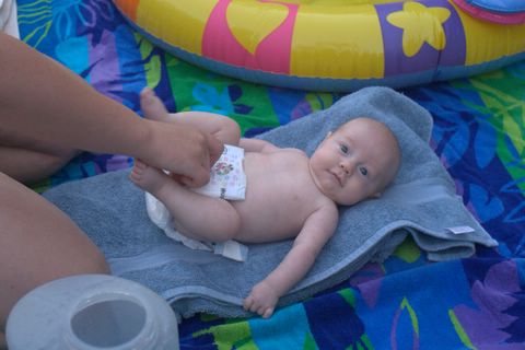 Landon in a baby pool